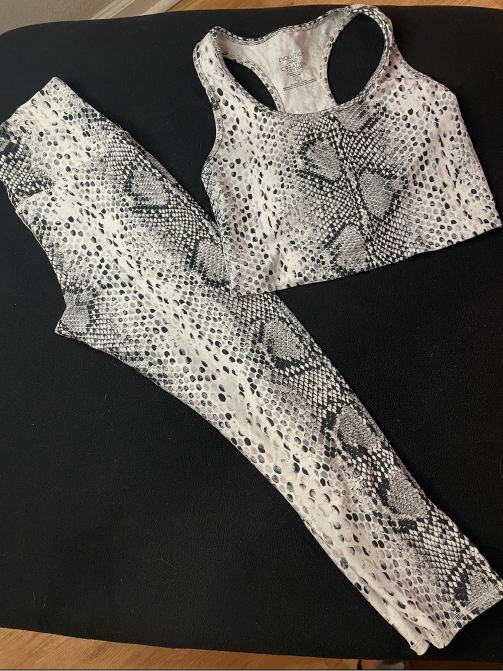 Evolution and Creation Ever.com Synthetic snakeskin print sports bra/leggings